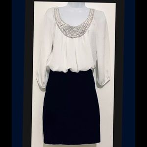 B. Darlin Black & White Short BodyCon Fitted Formal Cocktail Dress Size 7/8